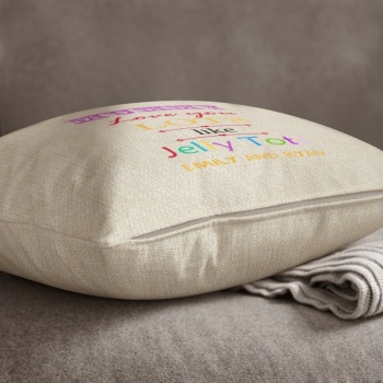Personalised Cream Chenille Cushion - Jelly Tots